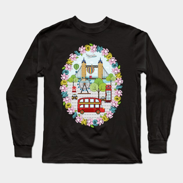 London Long Sleeve T-Shirt by Designoholic